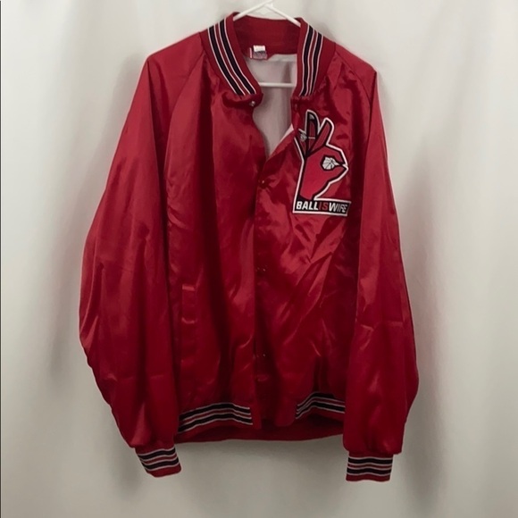 Jackets & Blazers - Ball Is Wife Red Womens XL Button Up Jacket